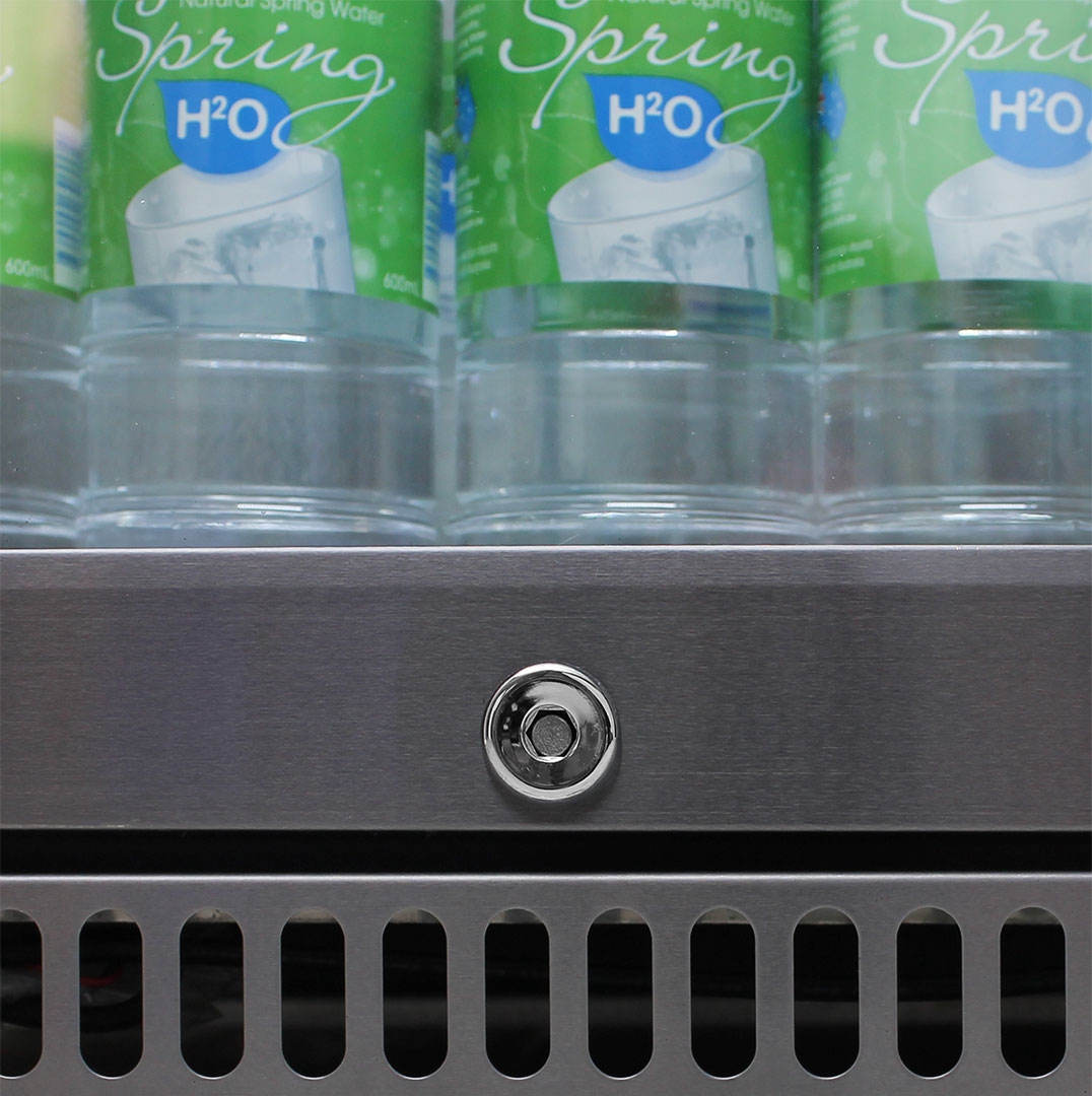 Schmick SK118L-SS – 304 Stainless Steel Tropical Rated Bar Fridge with Heated & Triple Glazed Glass – 118 Litres