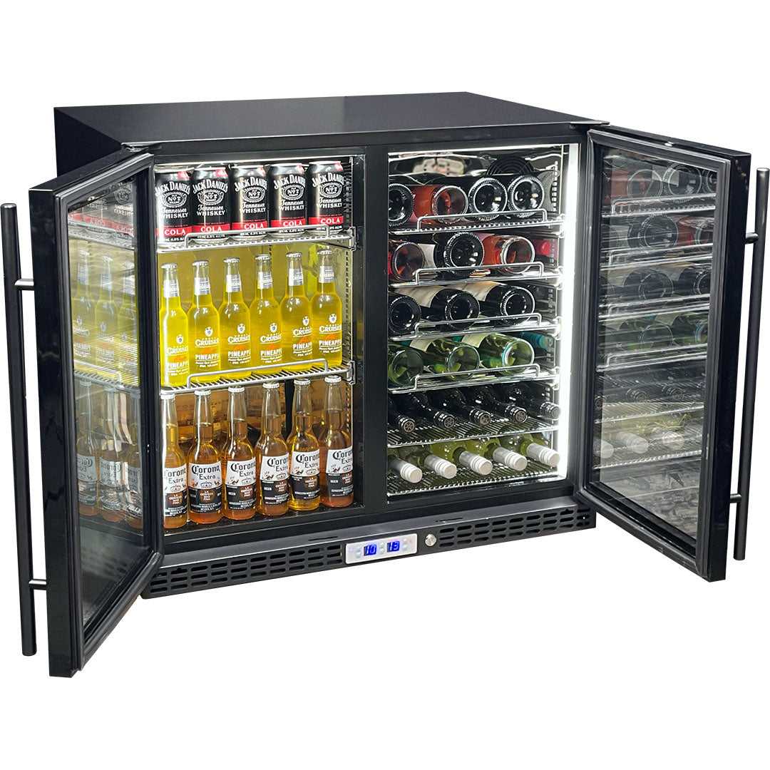 Schmick 244L Dual Zone Heated Doors - Beer & Wine Bar Fridge - SK228D-B-HD