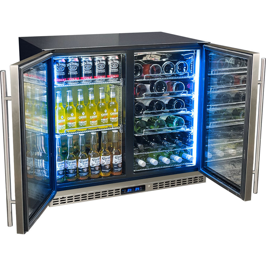 Schmick SK228D-HD - Under Bench Beer And Wine Dual Zone Bar Fridge