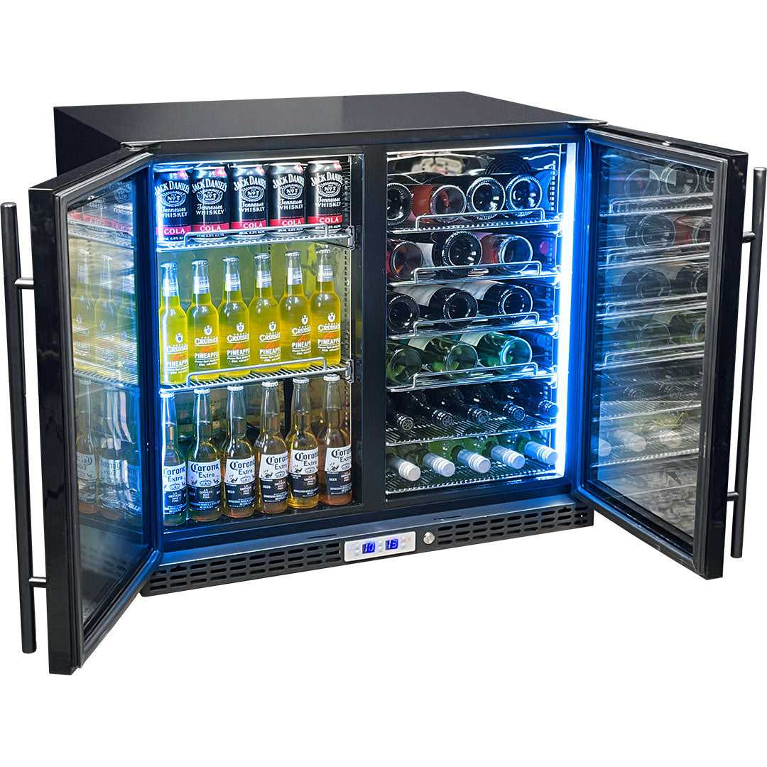 Schmick 244L Dual Zone Heated Doors - Beer & Wine Bar Fridge - SK228D-B-HD