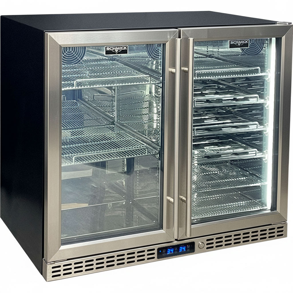 Schmick SK228D-HD - Under Bench Beer And Wine Dual Zone Bar Fridge