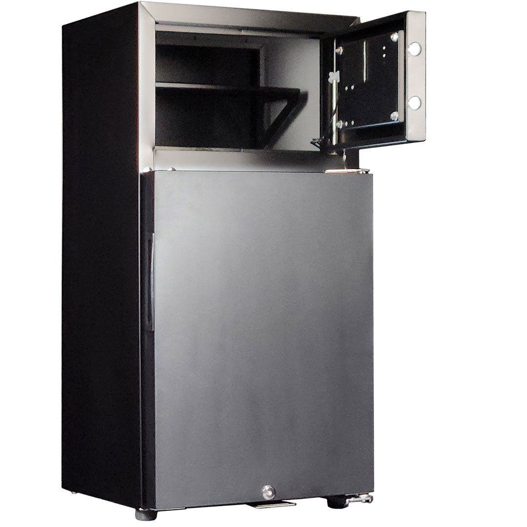 Schmick - SK40-SAFE – Black Glass Door Mini Bar Fridge with Safe – 26 Litres