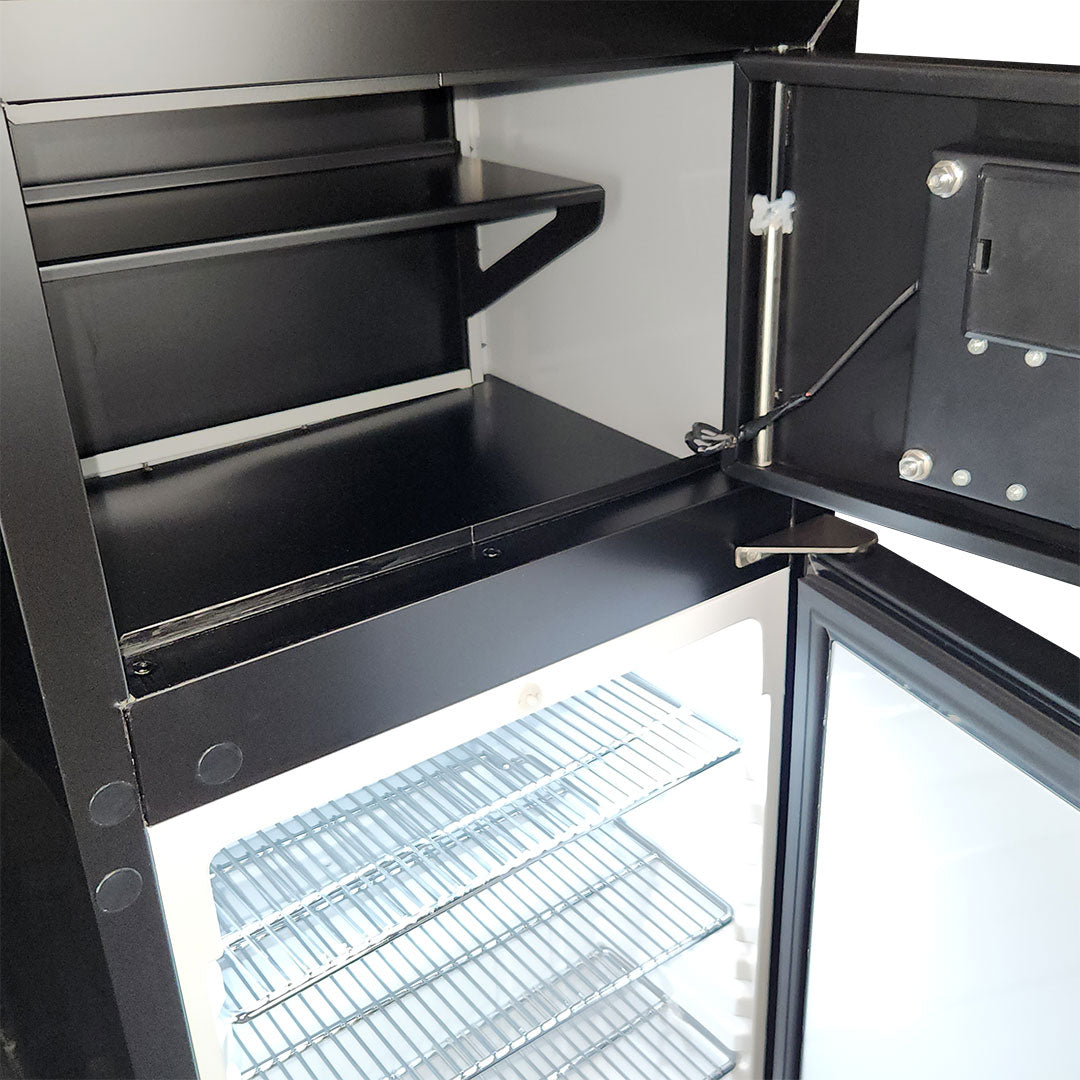 Schmick - SK40-SAFE – Black Glass Door Mini Bar Fridge with Safe – 26 Litres