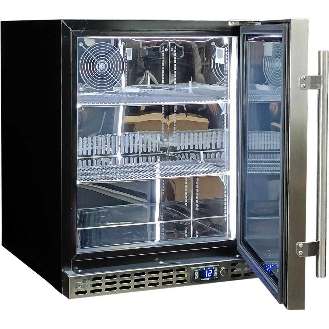 Schmick - SK86R-SD – Quiet Running Front Venting Under Bench Solid Door Bar Fridge – 89 Litres