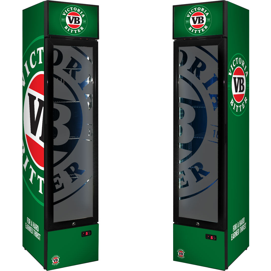 Victoria Bitter - SS-P160-VB-V1 – Branded Skinny Upright Bar Fridge – 160 Litres