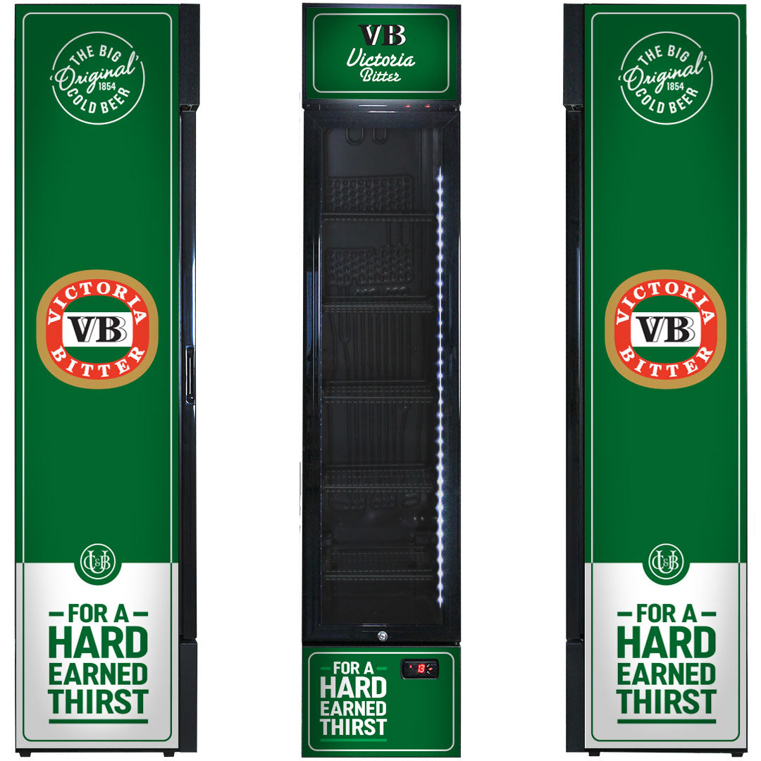 Victoria Bitter - SS-P160-VB-V2 – Original Branded Skinny Upright Bar Fridge – 160 Litres