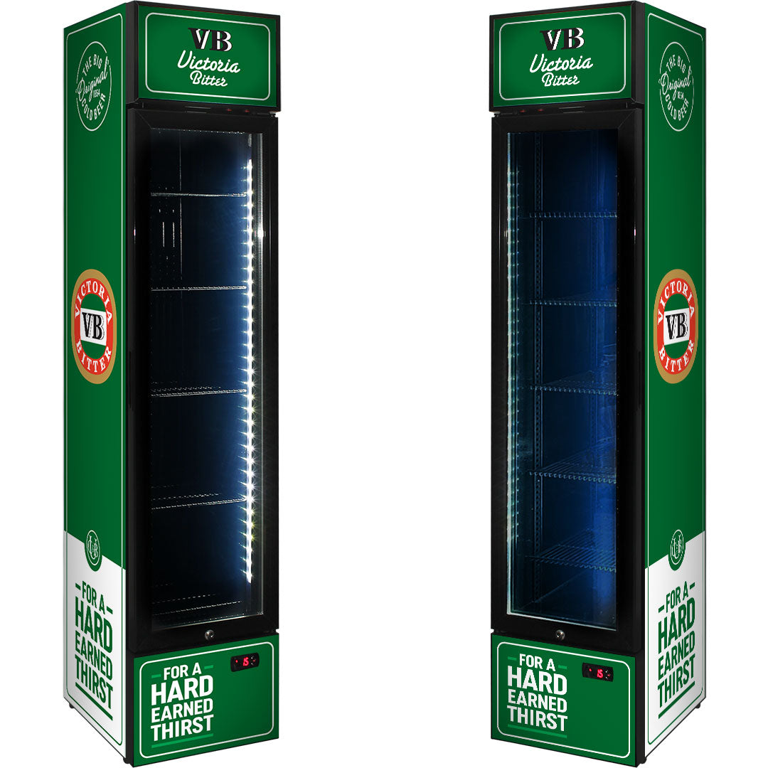 Victoria Bitter - SS-P160-VB-V2 – Original Branded Skinny Upright Bar Fridge – 160 Litres