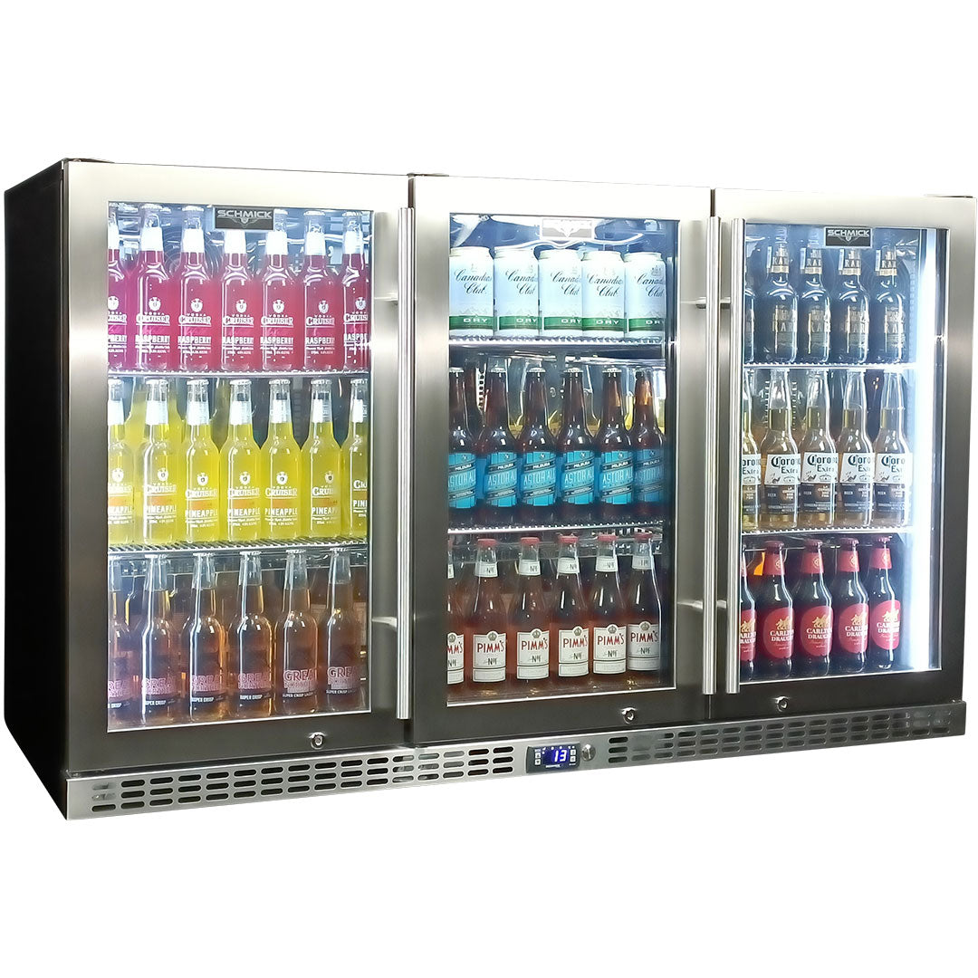 Schmick - SK386-SS – Stainless Steel Glass Door Bar Fridge – 399 Litres