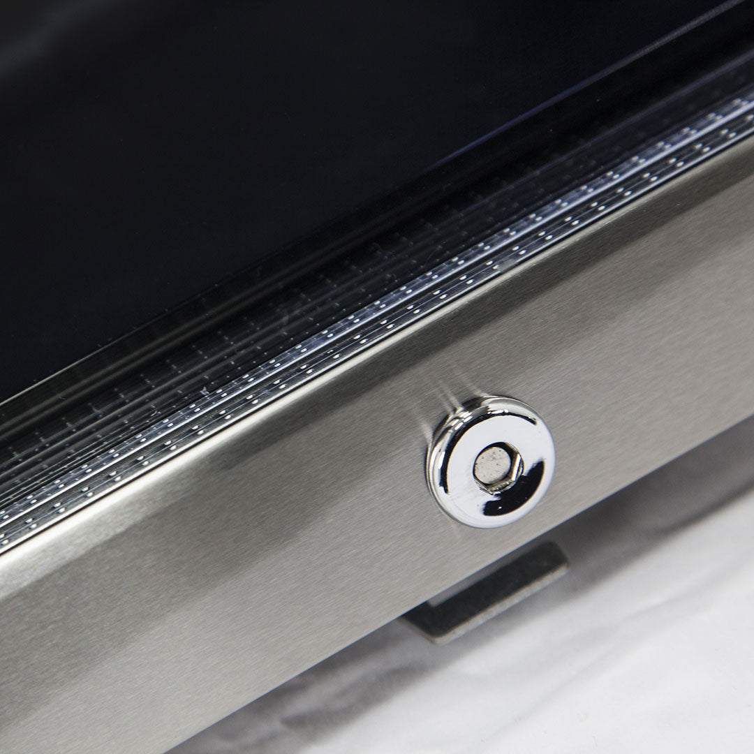 Schmick - HUS-SC88-SS – Outdoor Alfresco Triple Glazed Bar Fridge – LED Strip Lights, Lock – 98L