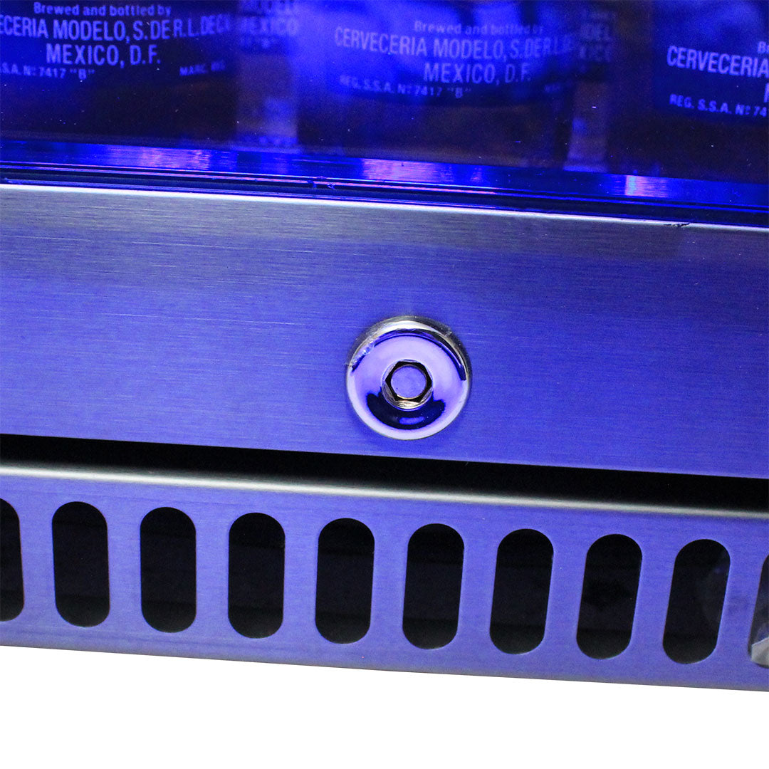 Schmick SK118R-SS – 304 Stainless Steel Tropical Rated Bar Fridge with Heated & Triple Glazed Glass – 118 Litres