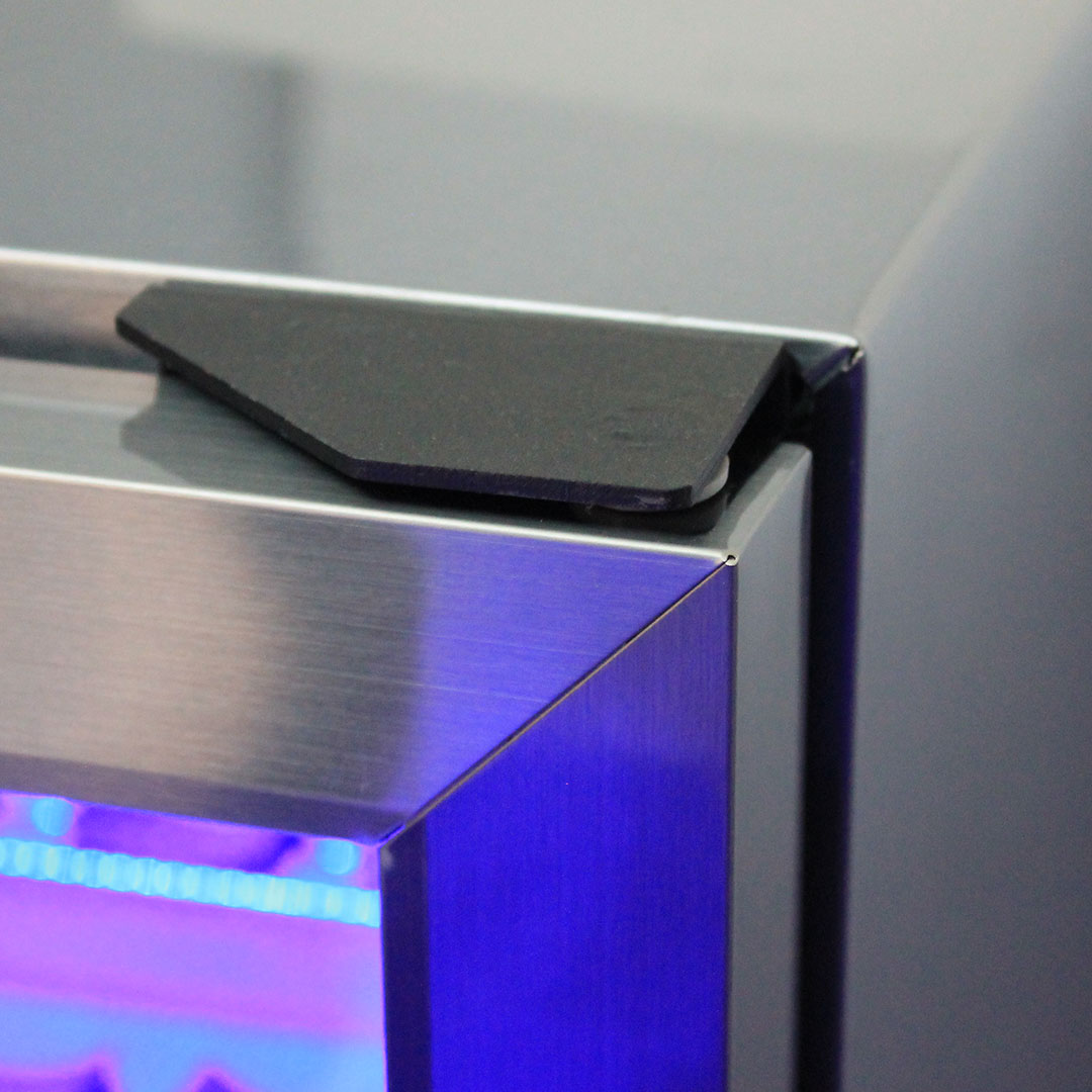 Schmick SK118R-SS – 304 Stainless Steel Tropical Rated Bar Fridge with Heated & Triple Glazed Glass – 118 Litres