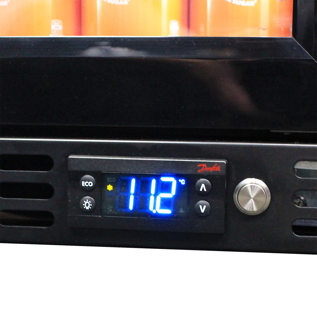 Schmick - SK126R-B-HD – Heated Glass Door Front Venting Under Bench Bar Fridge – 132 Litres