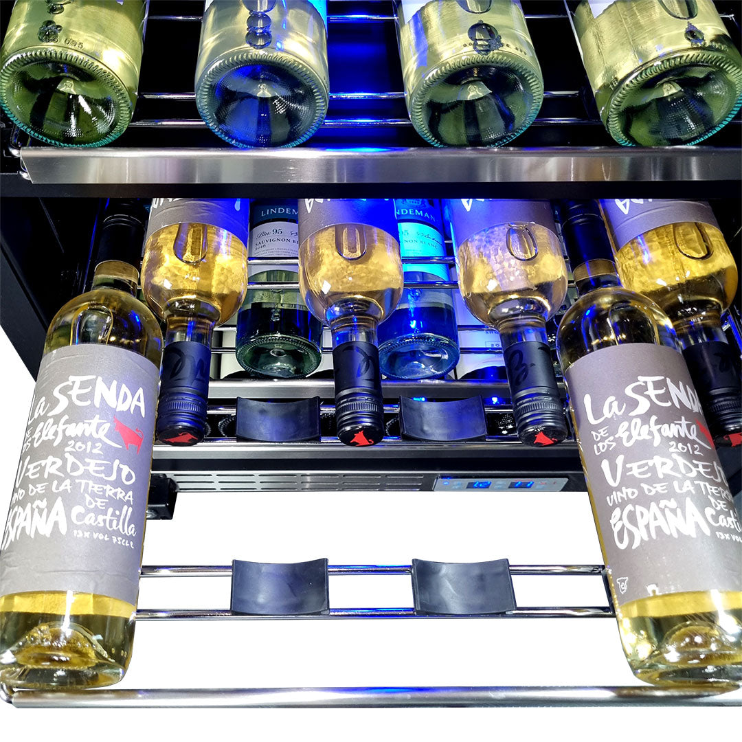 Schmick - JC132D – Triple Glazed Glass Door Dual Zone Wine Fridge – 122 Litres