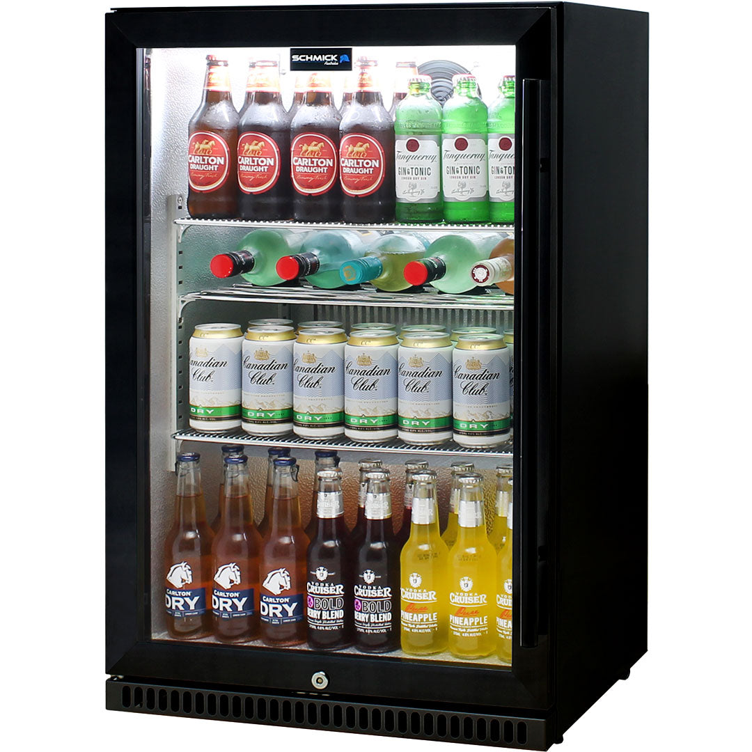 Schmick SK118L-B bar fridge - glass door detail