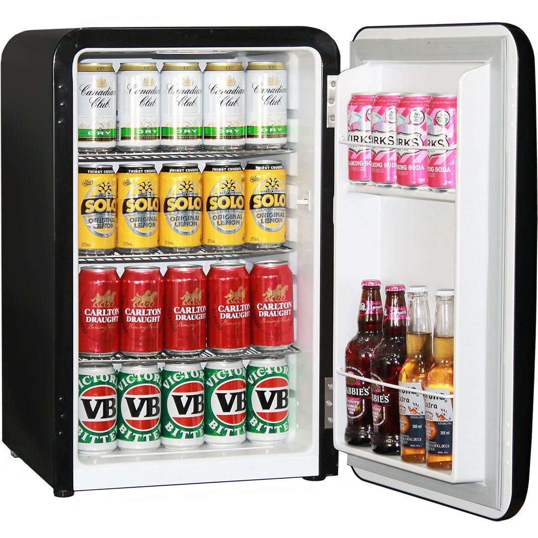 Schimck HUS-RND70B - Black Rounded Quiet Running Energy Efficient Mini Bar Fridge