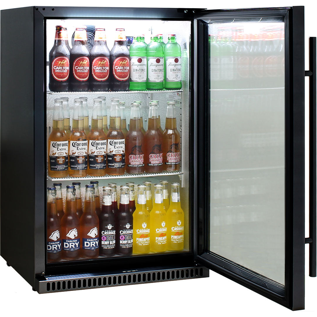 Schmick SK118R-B bar fridge - glass door detail