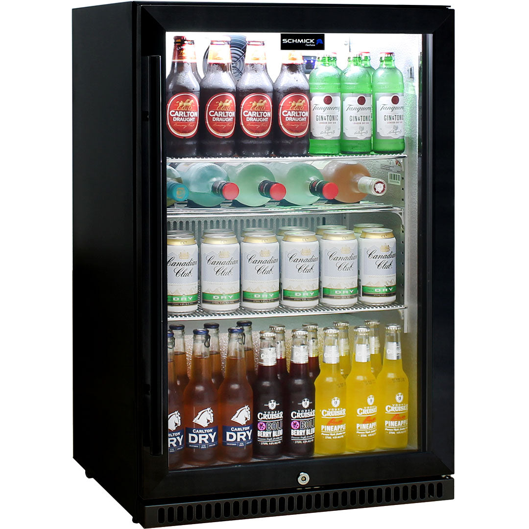 Schmick SK118R-B bar fridge - glass door detail