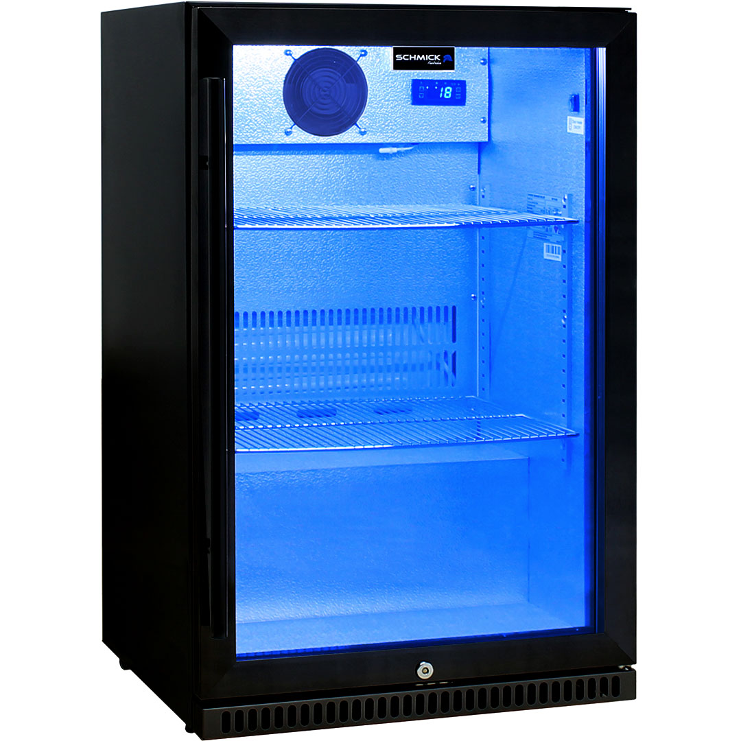Schmick SK118R-B bar fridge - glass door detail