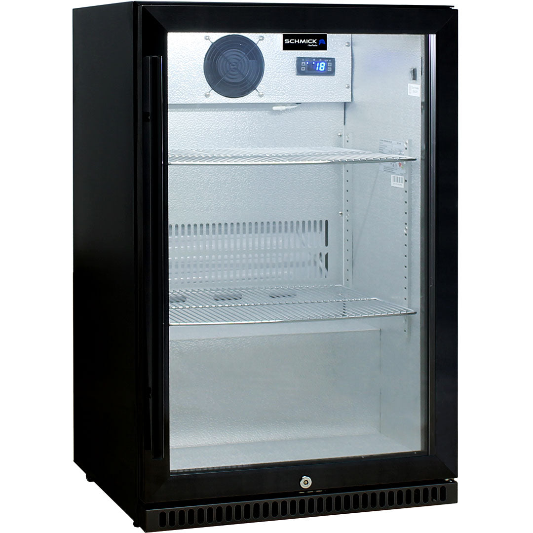Schmick SK118R-B bar fridge - glass door detail