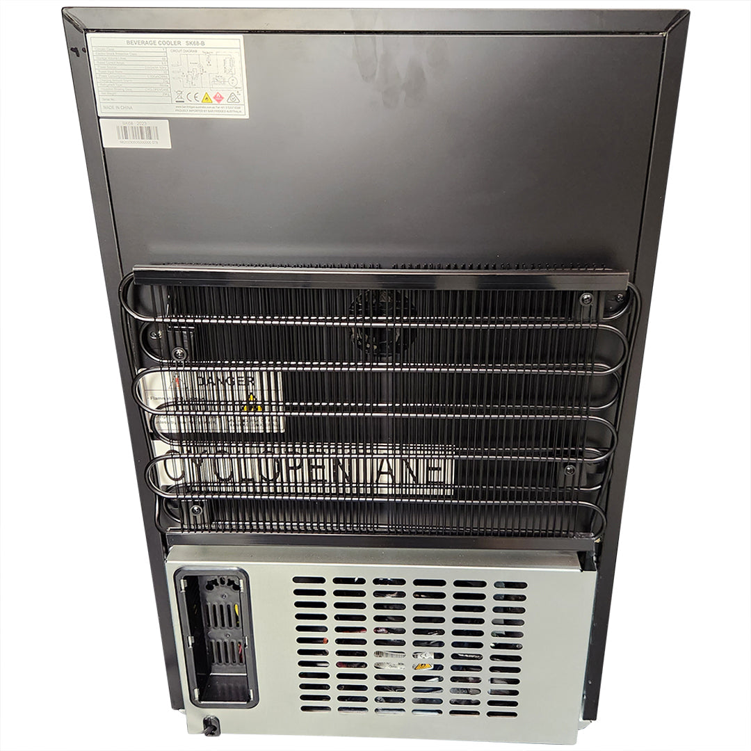 Classy Quiet 69Ltr Heated Glass Bar Fridge With Blue and White Led - Model SK68R-B-HD
