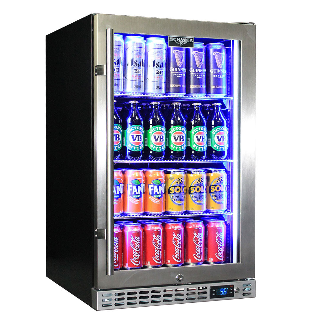 Schmick - SK126R-HD – Quiet Running Heated Glass Door Bar Fridge – 132 Litres