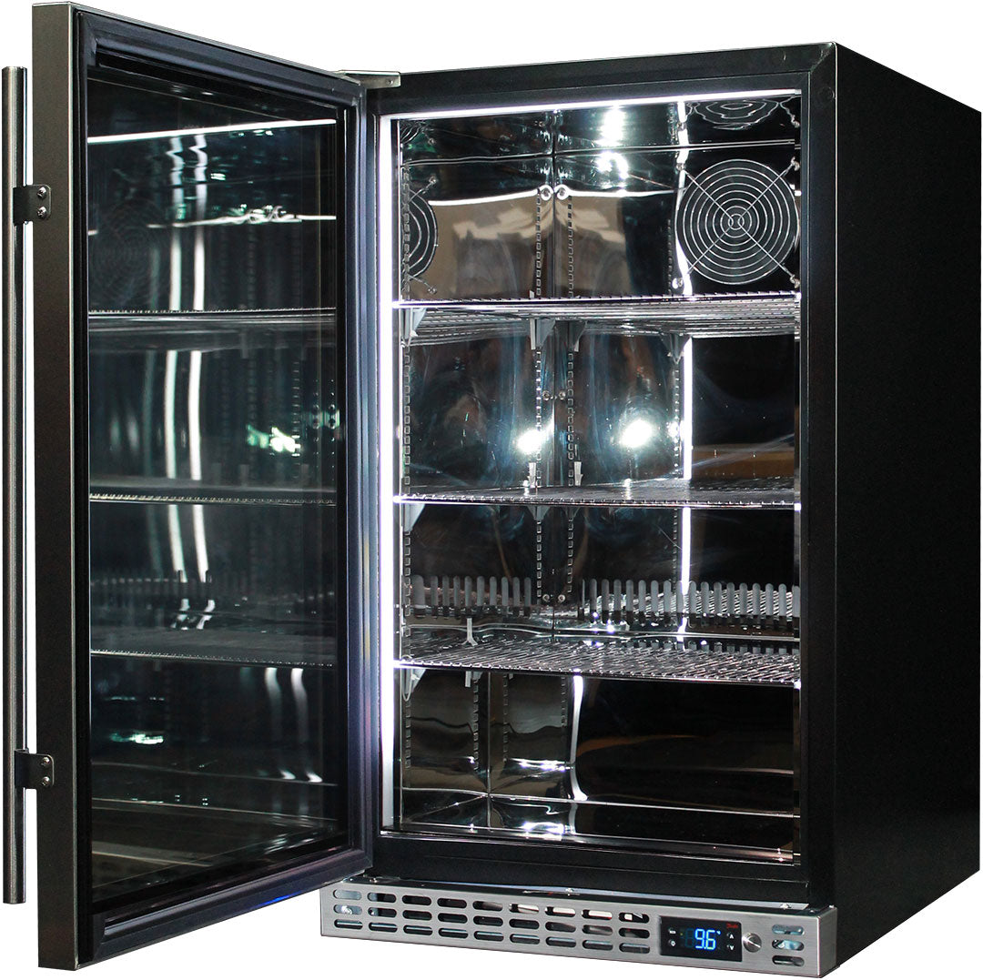 Under-Bench Bar Fridge | Solid Stainless Door | Quiet Operation | Left Hinge | Schmick SK126L-SD
