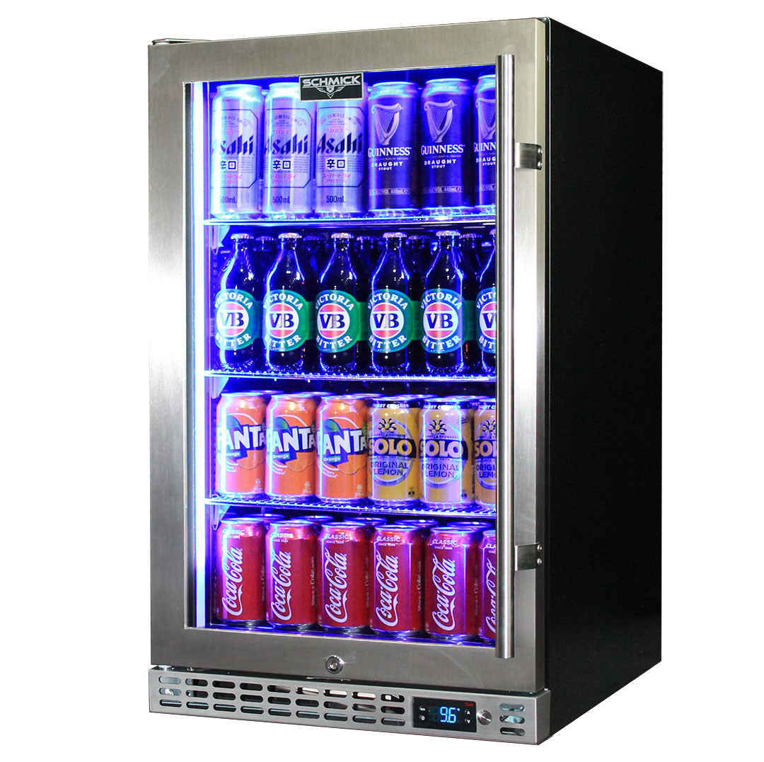 Under-Bench Bar Fridge | Heated Glass | Matte Black | Left Hinge | Silent Operation | Schmick SK126L-HD