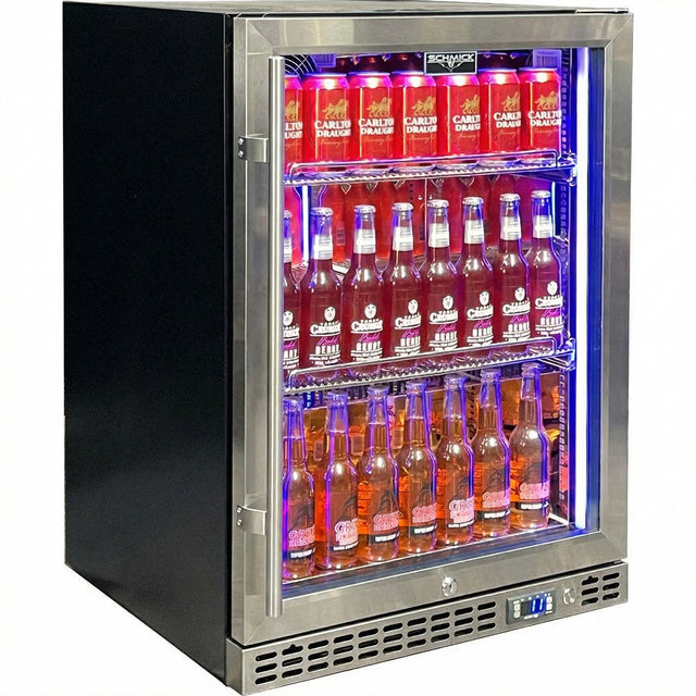 Schmick Quiet Slide Out Front Venting Under Bench Heated Door Bar Fridge - Model SK156-HD-M
