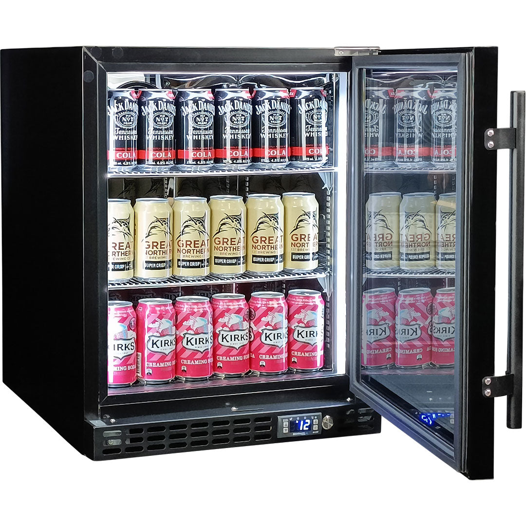 Schmick - SK86R-B-HD – Quiet Running Front Venting Heated Glass Door Bar Fridge – 89 Litres