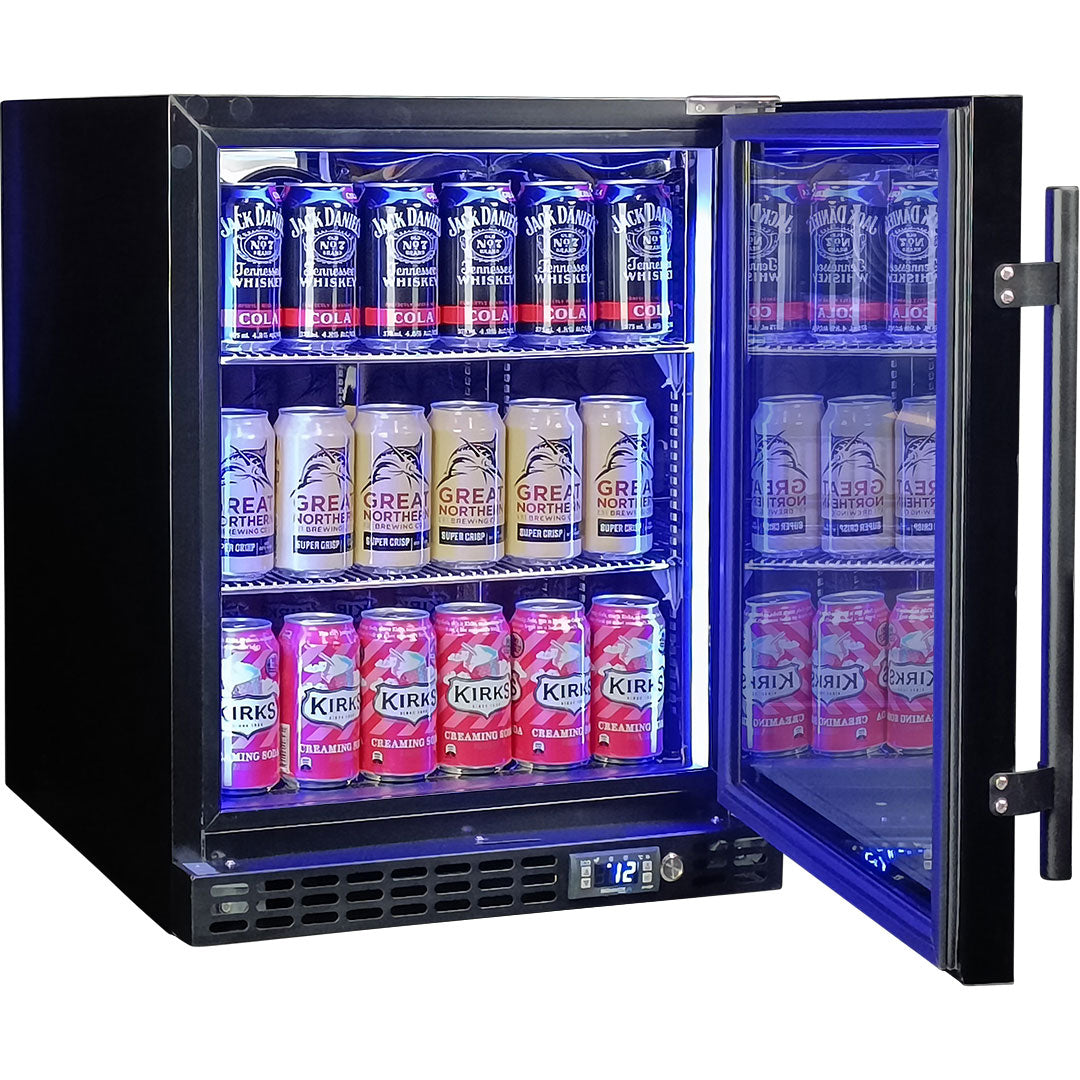 Schmick - SK86R-B-HD – Quiet Running Front Venting Heated Glass Door Bar Fridge – 89 Litres