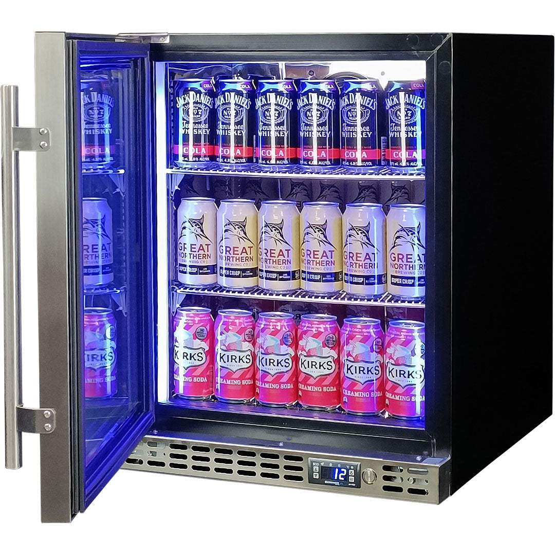 Schmick – SK86L-HD – Quiet Running Front Venting Heated Glass Door Bar Fridge – 89 Litres