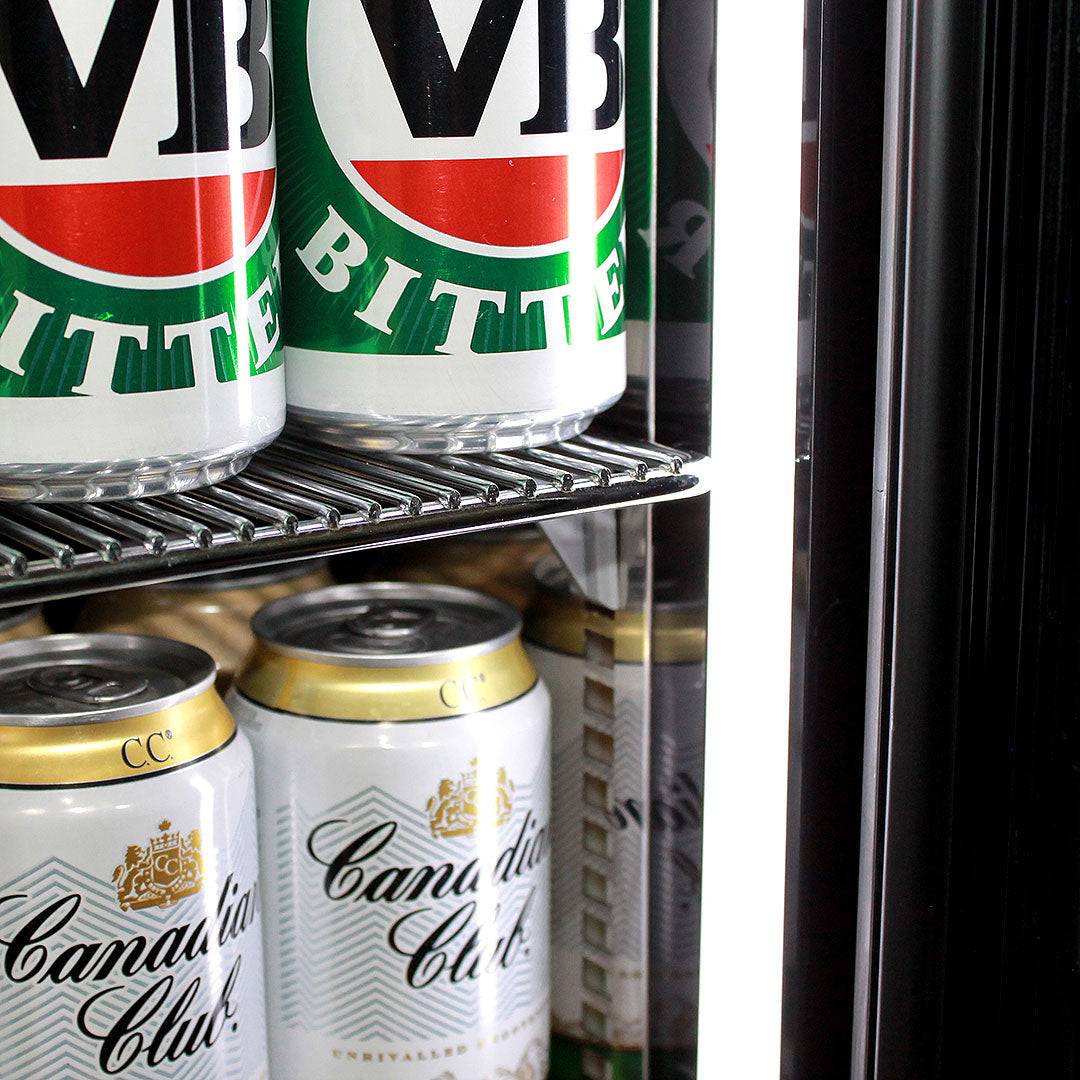 Schmick 121L Heated Door Bar Fridge - Left Hinge - Quiet Running Front Venting – SK116L-B-HD