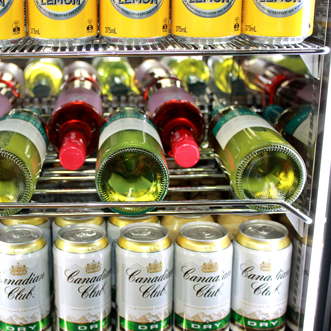 Schmick 121L Heated Door Bar Fridge - Left Hinge - Quiet Running Front Venting – SK116L-B-HD