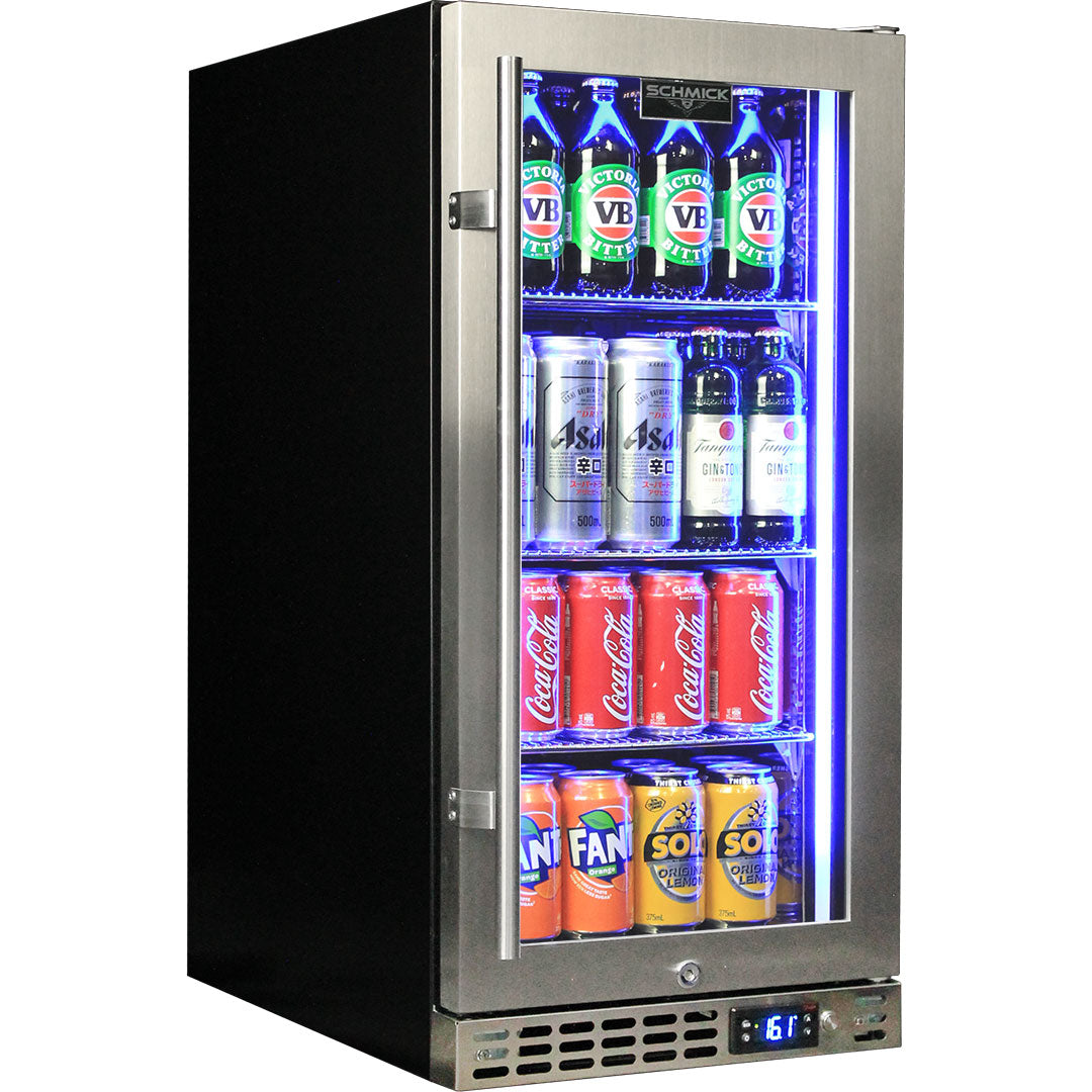Schmick - SK92R-HD – Heated Glass Under-Bench Bar Fridge – 101 Litres