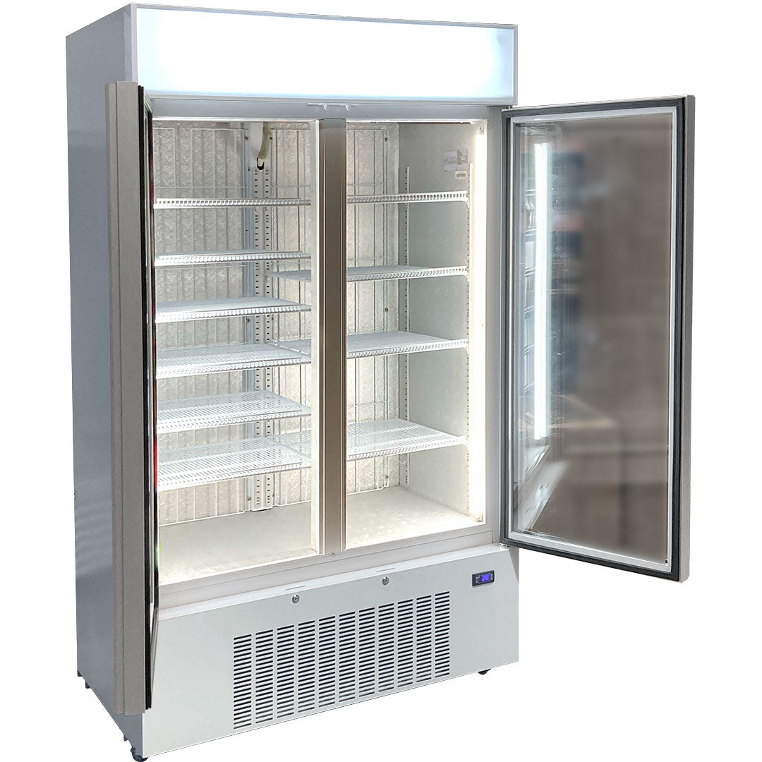 Schmick - HUS-C10 – Upright 2 Door Commercial Glass Door Refrigerator – 825L
