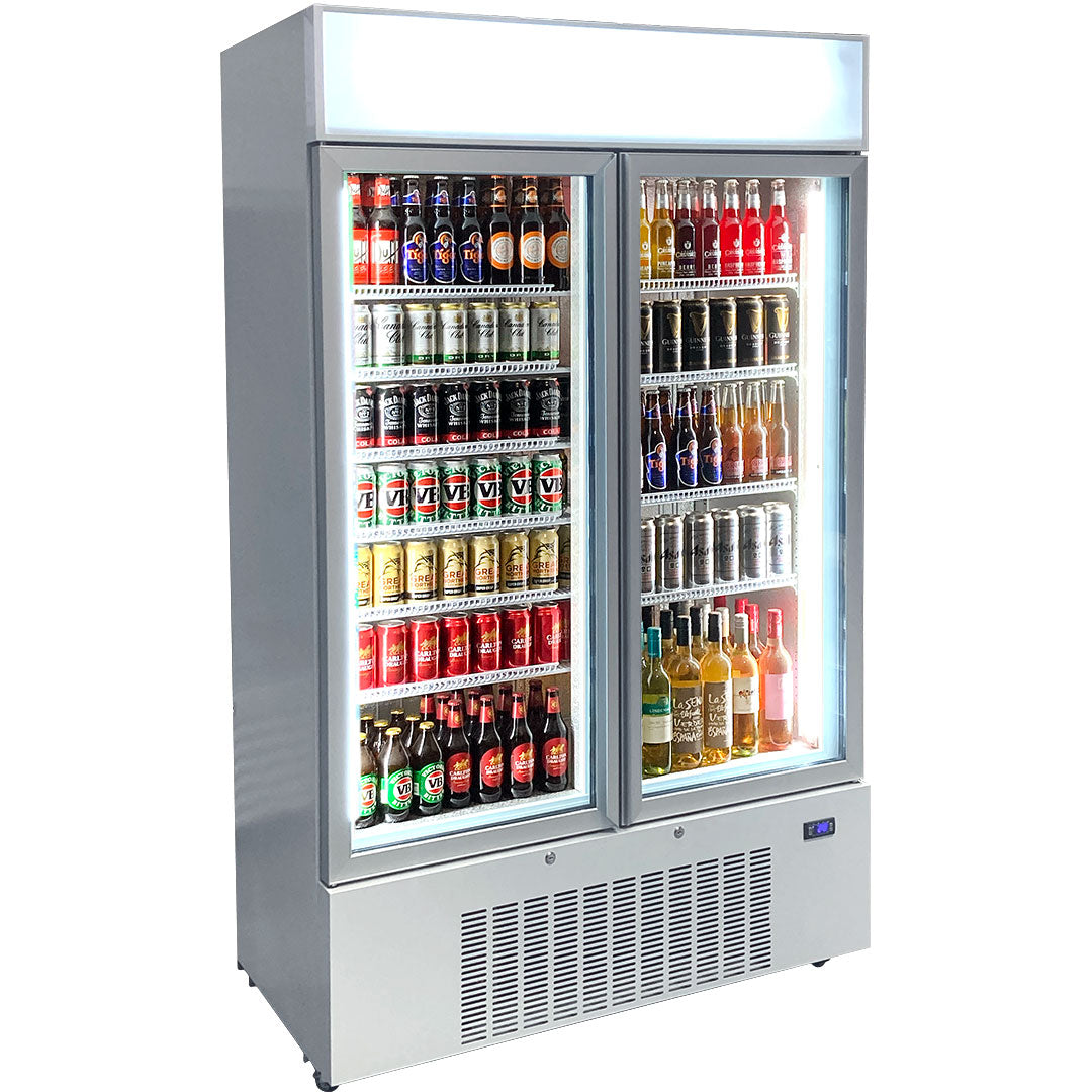 Schmick - HUS-C10 – Upright 2 Door Commercial Glass Door Refrigerator – 825L