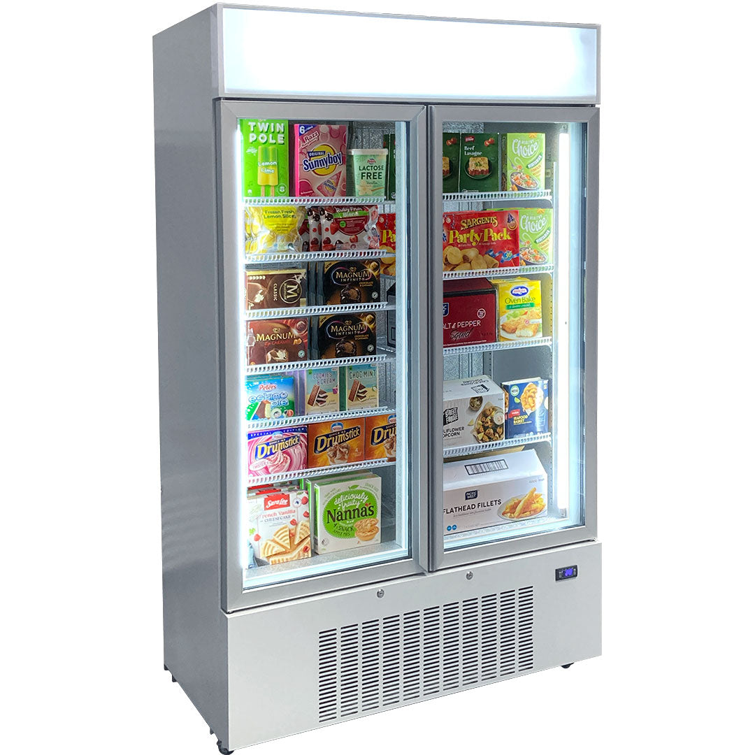 Schmick - HUS-F10 – Upright 2 Door Commercial Glass Door Freezer – 825L