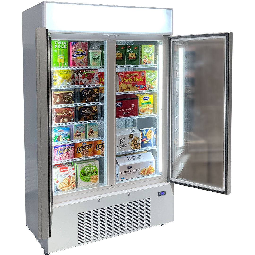 Schmick - HUS-F10 – Upright 2 Door Commercial Glass Door Freezer – 825L