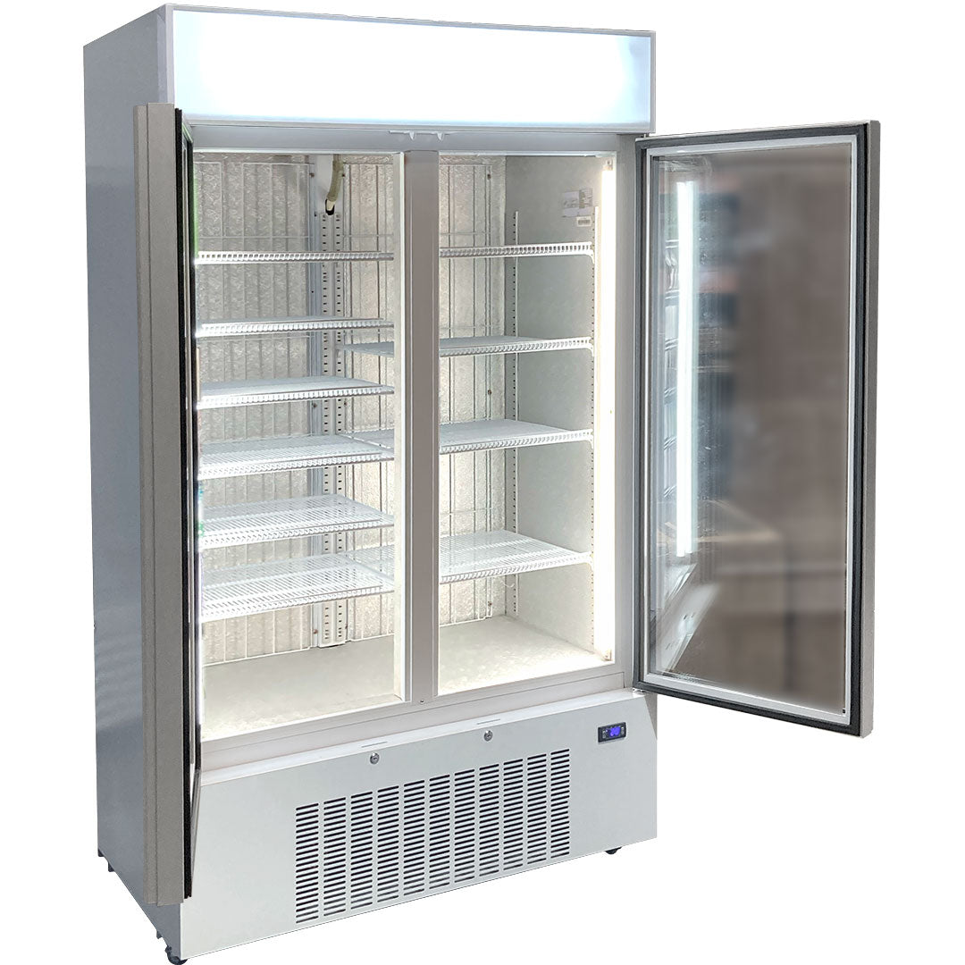 Schmick - HUS-F10 – Upright 2 Door Commercial Glass Door Freezer – 825L