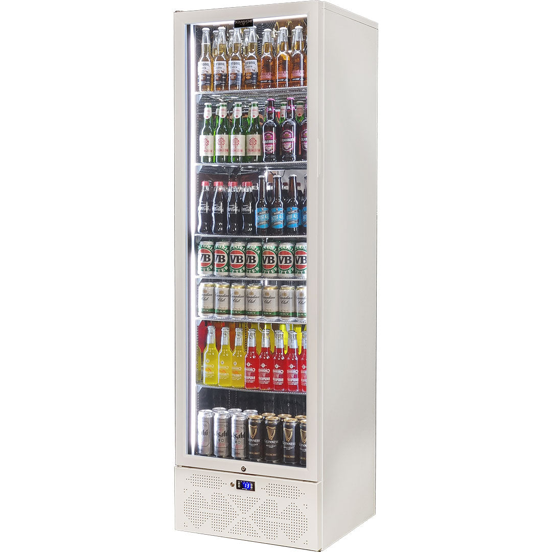 Schmick - SK422L-W-HD – Classy Upright Heated Glass Bar Fridge – 398 Litre