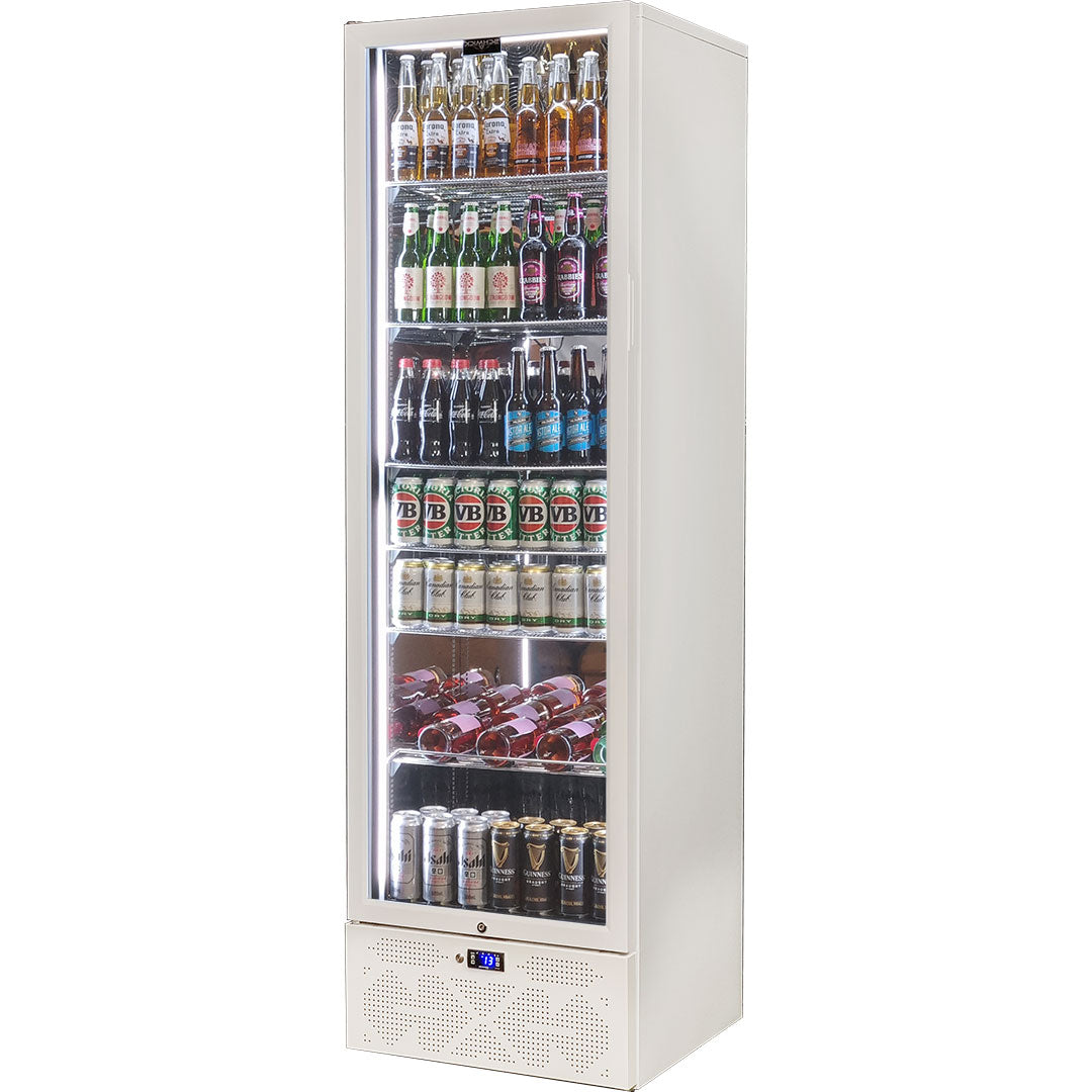 Schmick - SK422L-W-HD – Classy Upright Heated Glass Bar Fridge – 398 Litre