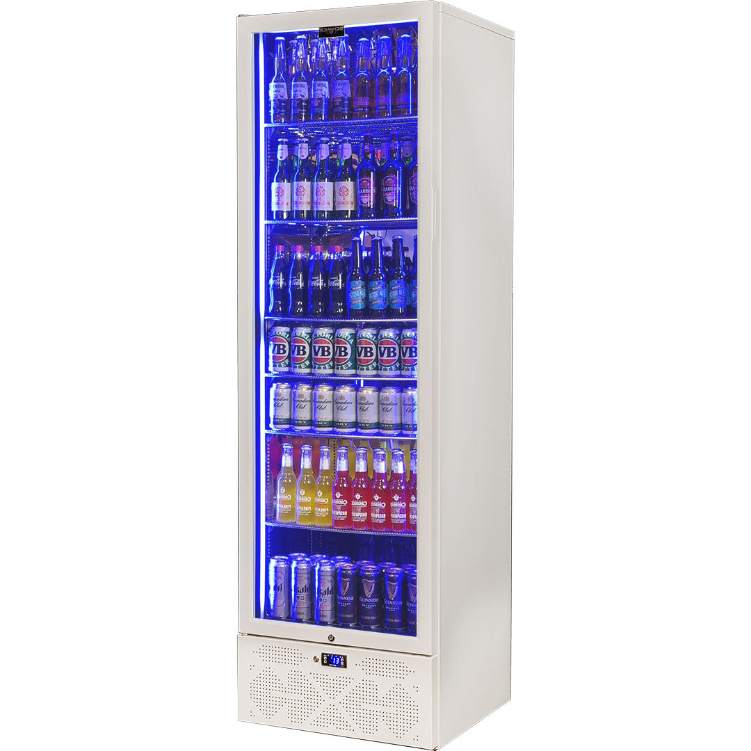 Schmick - SK422L-W-HD – Classy Upright Heated Glass Bar Fridge – 398 Litre