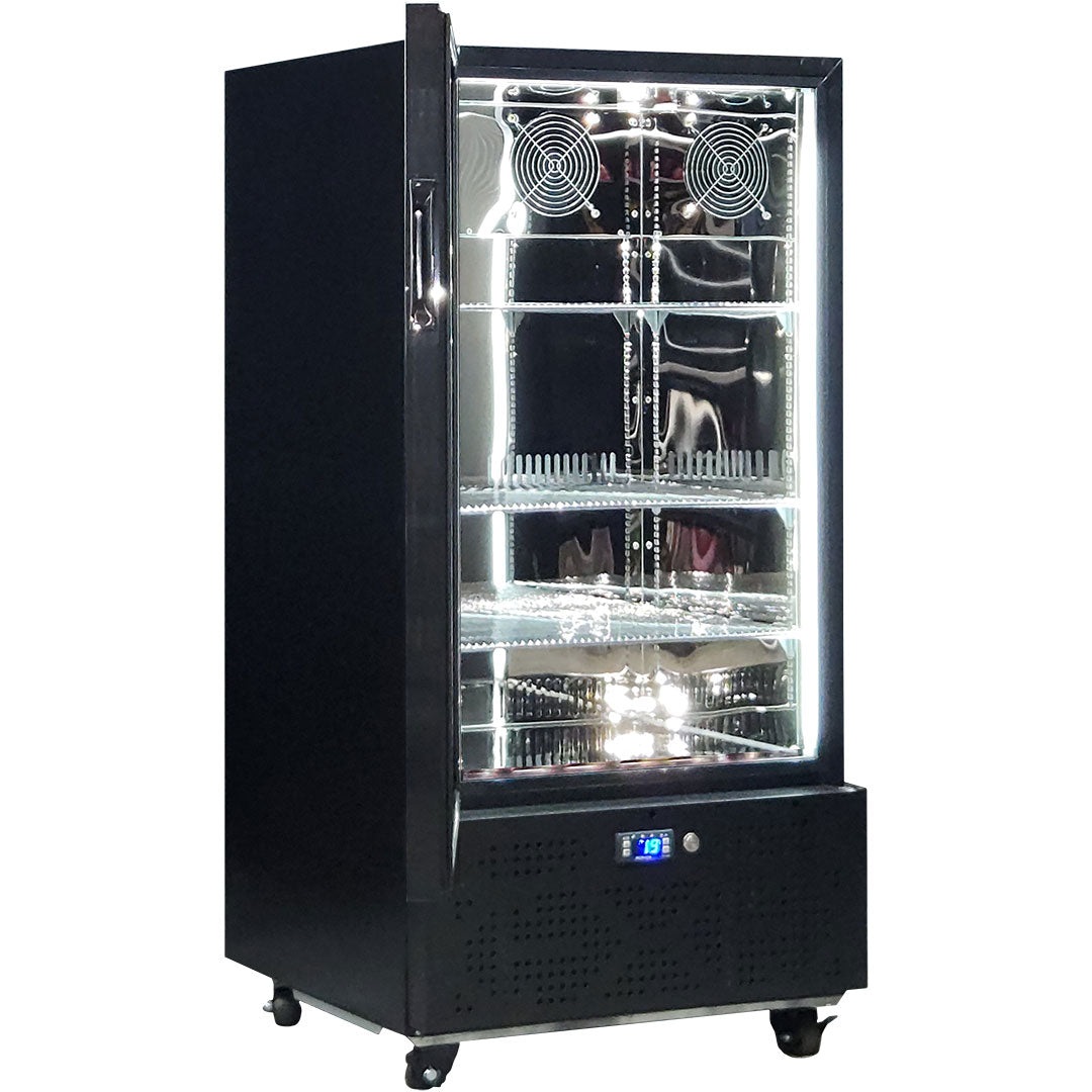 Schmick SK220L-B-HD – Short Upright Heated Glass Door Bar Fridge – 183 Litre