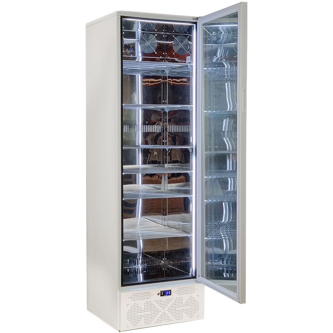 Schmick - SK422R-W-HD – Classy Upright Heated Glass Door Bar Fridge – 398 Litres