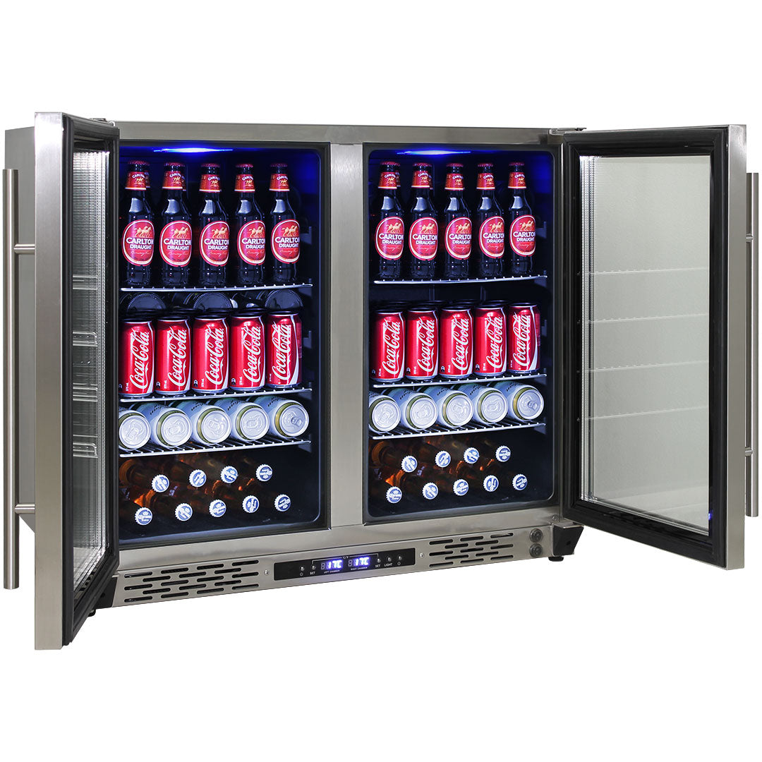Schmick – JC190-SS – Twin Zone Beer & Wine Bar Fridge – 190 Litres
