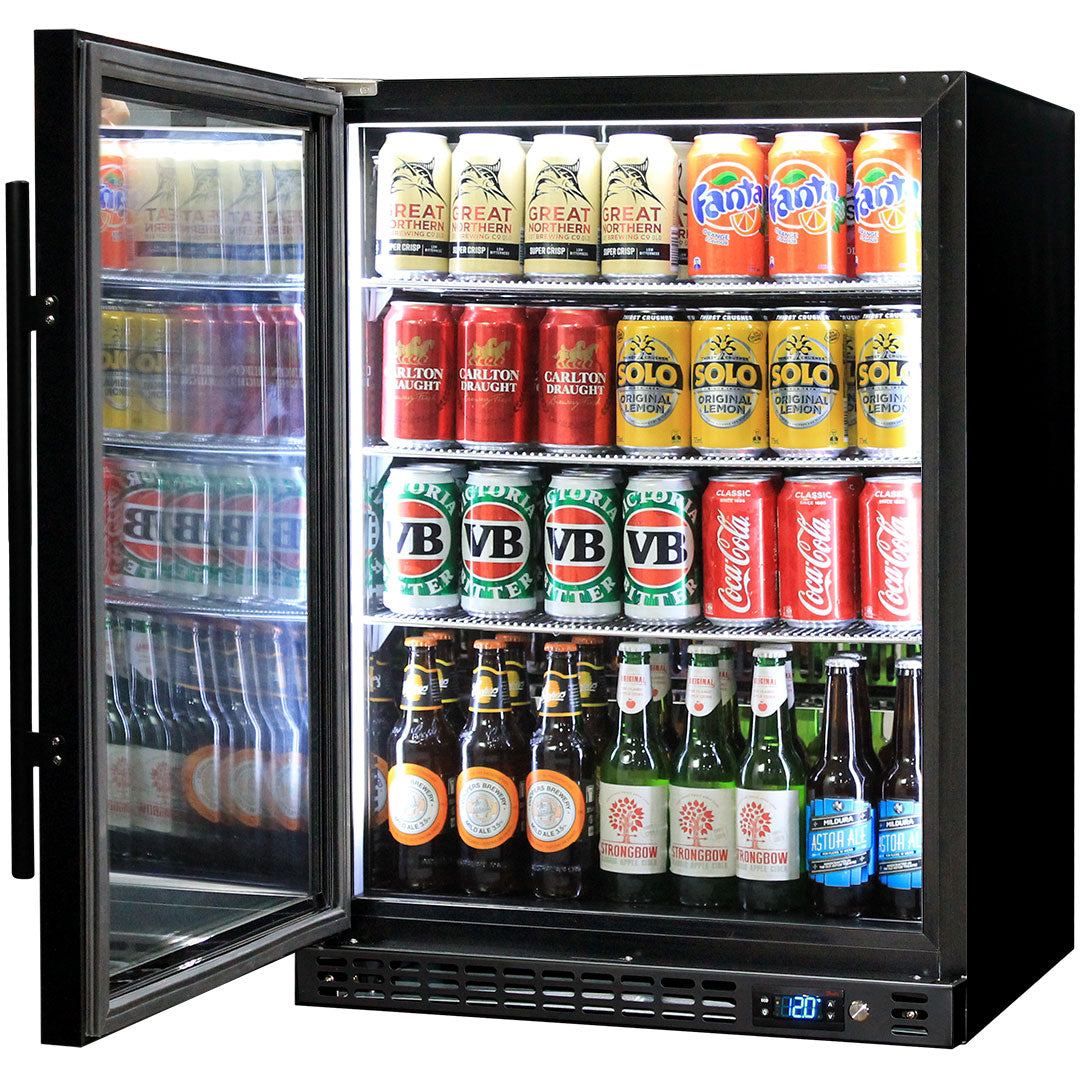 Schmick - SK156L-B – Quiet Running Front Venting Triple Glazed Glass Door Bar Fridge – 164 Litres