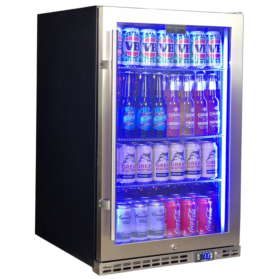 Schmick 164L Stainless Steel Heated Glass Door Bar Fridge – SK146R-HD