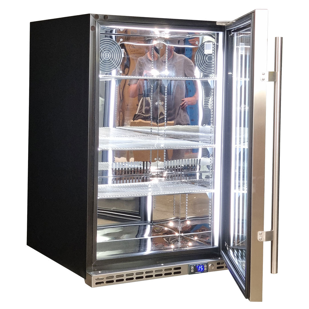 Schmick 164L Stainless Steel Heated Glass Door Bar Fridge – SK146R-HD