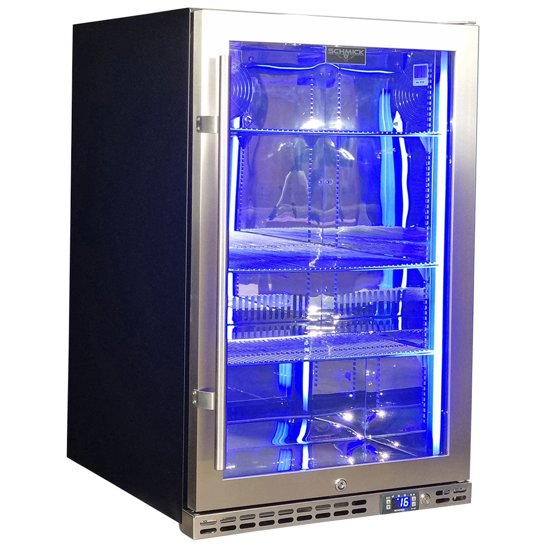 Schmick 164L Stainless Steel Heated Glass Door Bar Fridge – SK146R-HD
