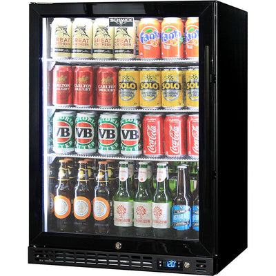 Schmick 164L Under Bench Bar Fridge – SK156L-B-HD (Black, Heated Glass, Left)